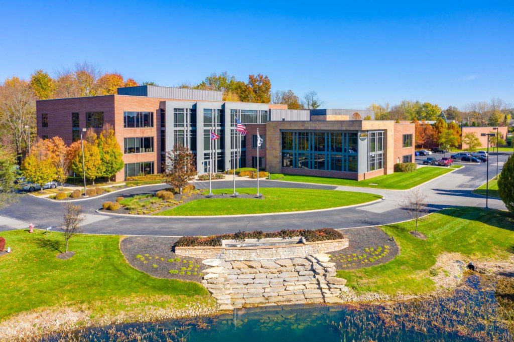 Aerial of the Commercial Vehicle Group campus.