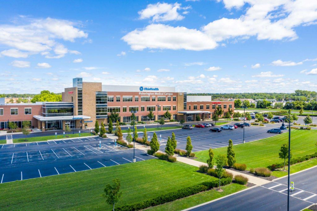 Aerial of OhioHealth's Pickerington medical campus.