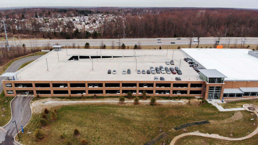 Aerial of the garage for Big Lots Corporate Headquarters.