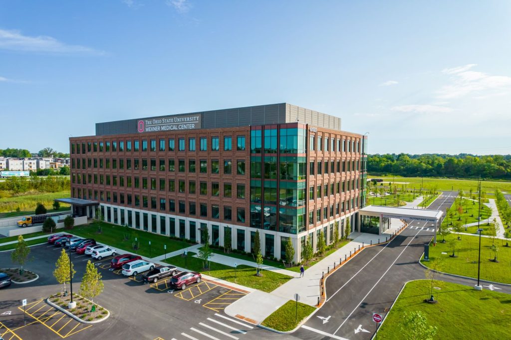 Exterior of the Ohio State Outpatient Care Center in New Albany.