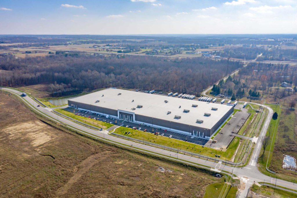 Aerial exterior of Alene Candles Headquarters.